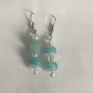 Elegant Blue Beaded Earrings